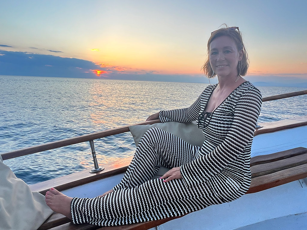 Nicole beim Sonnenuntergang